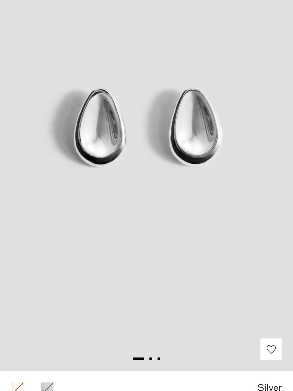 Mango Silver Teardrop Stud Earrings